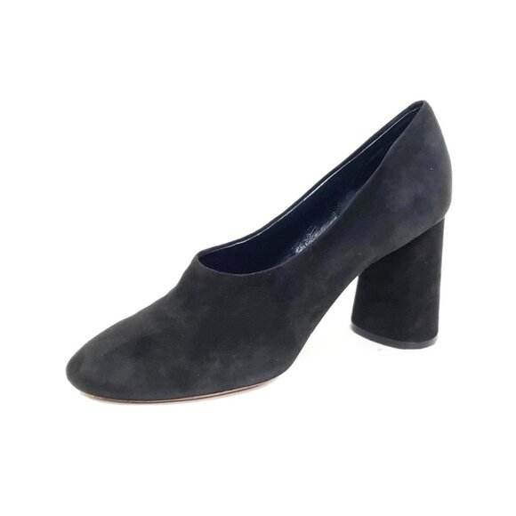 Celine Phoebe Philo Elliptic 85mm Block Heel Pumps Round Toe Black Suede EUR 40 - Picture 1 of 11
